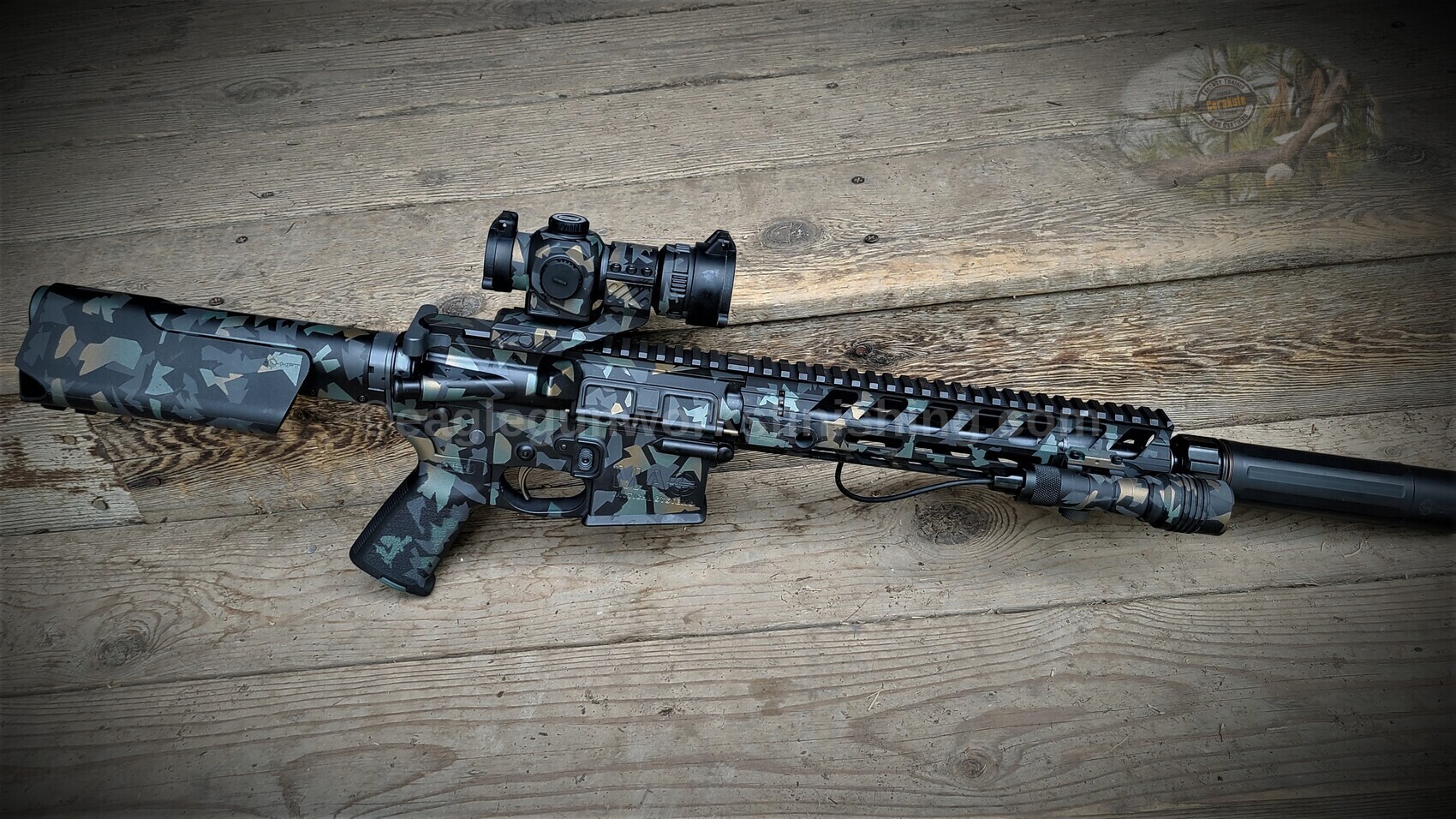 Splinter Camo AR Cerakoted using Charcoal Green, Springfield® Grey and ...