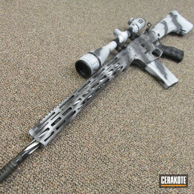 Custom Camo Ar Cerakoted Using Armor Black, Frost And Sniper Grey
