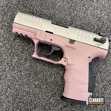 Walther P22 Pistol Cerakoted Using Pink Champagne