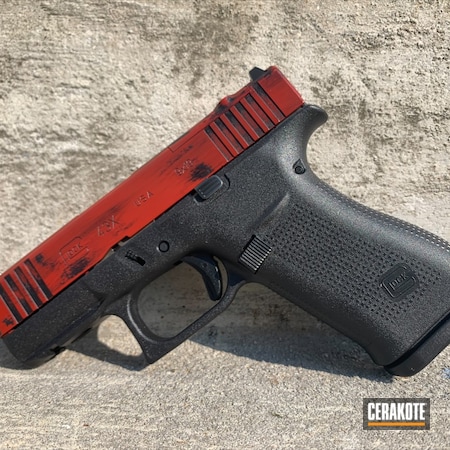 Powder Coating: 9mm,Graphite Black H-146,Crimson H-221,Glock,S.H.O.T,43x,Distressed Glock