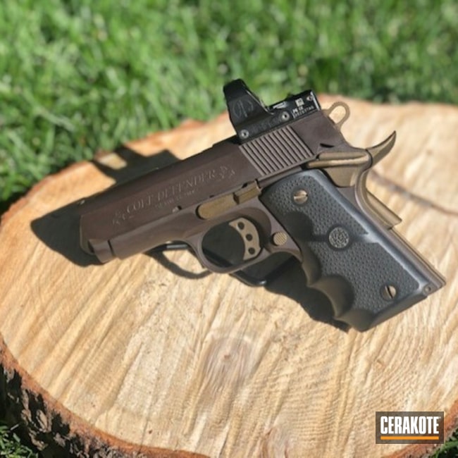 Colt Defender Pistol Cerakoted Using Vortex® Bronze And Burnt Bronze