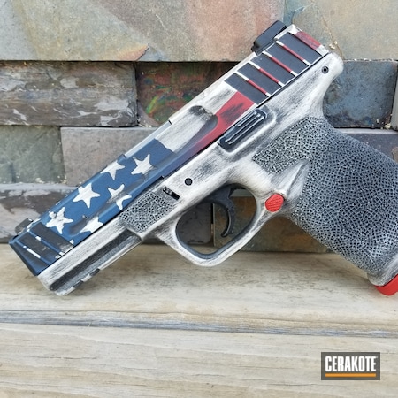 Powder Coating: Graphite Black H-146,Smith & Wesson,Snow White H-136,NRA Blue H-171,S.H.O.T,SD40VE,USMC Red H-167,Freedom,Distressed American Flag