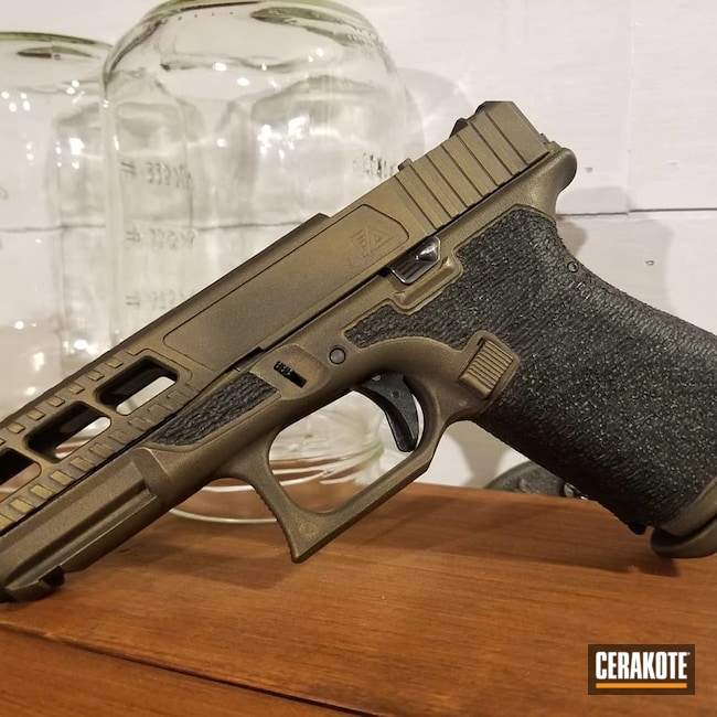 Glock 17 Cerakoted Using Graphite Black And Burnt Bronze