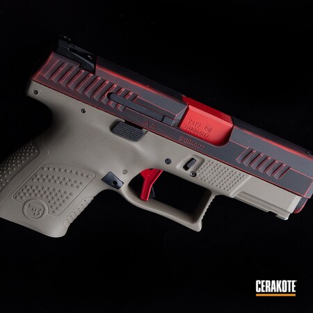 Powder Coating: Red,Distressed,S.H.O.T,Pistol,CZ,Firearms,FIREHOUSE RED H-216