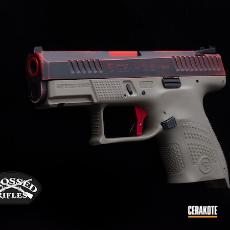 Powder Coating: Red,Distressed,S.H.O.T,Pistol,CZ,Firearms,FIREHOUSE RED H-216