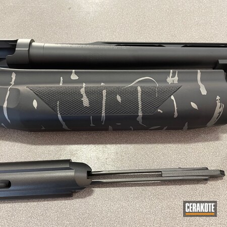 Powder Coating: Firearm,Graphite Black H-146,Shotgun,Benelli,S.H.O.T,Gun Metal Grey H-219