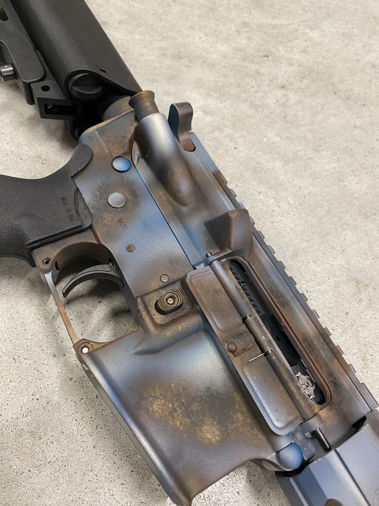 Rust Patina Themed AR Cerakoted using Satin Aluminum, Bright Nickel and ...