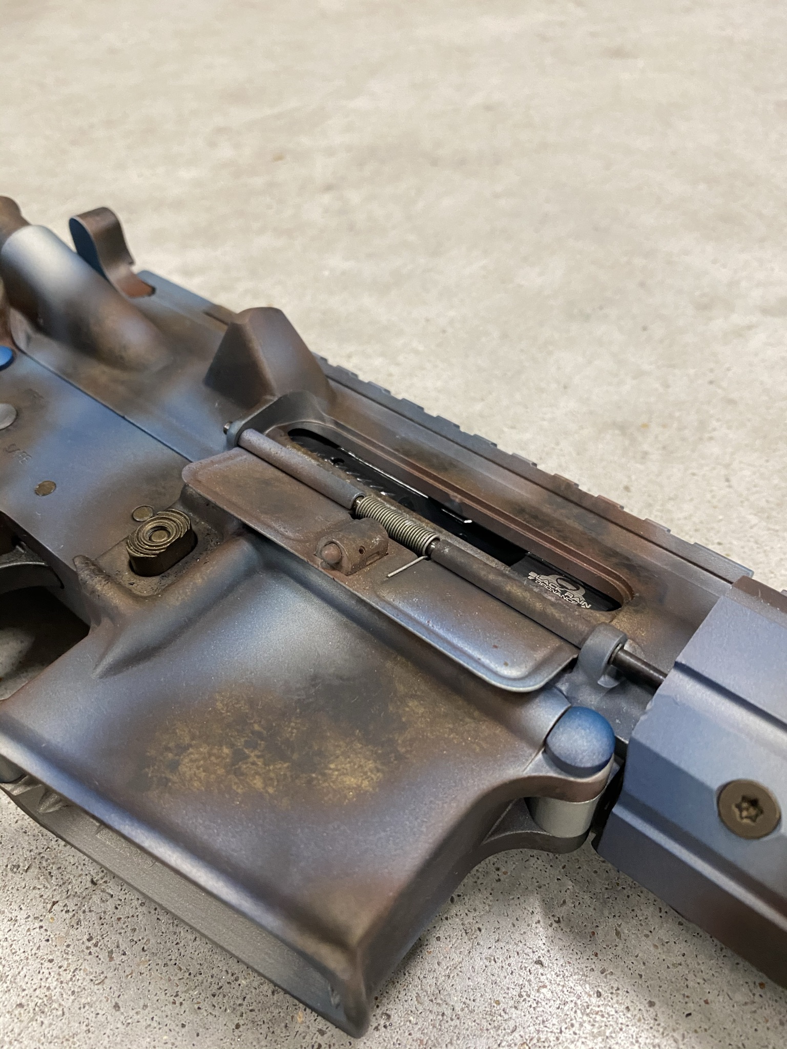 Rust Patina Themed AR Cerakoted using Satin Aluminum, Bright Nickel and ...