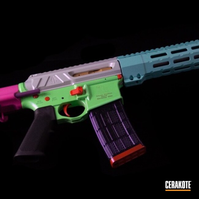 Multi-color Ar Build Cerakoted Using Hidden White And Parakeet Green