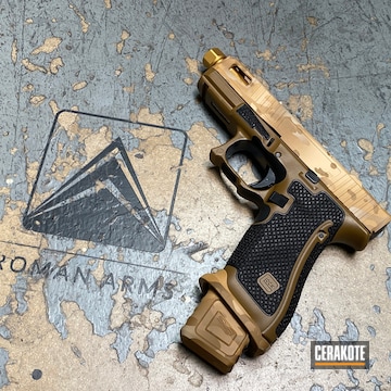 Custom Camo Glock 45 Cerakoted Using Noveske Tiger Eye Brown, A.i. Dark Earth And Fs Sabre Sand