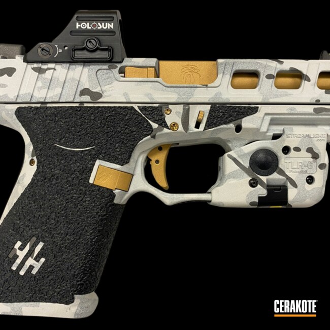 Custom Camo Glock 19 Cerakoted Using Armor Black, Frost And Tungsten