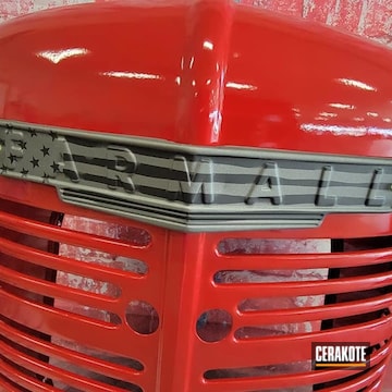 Distressed American Flag Themed Truck Grill Cerakoted Using Graphite Black And Tungsten
