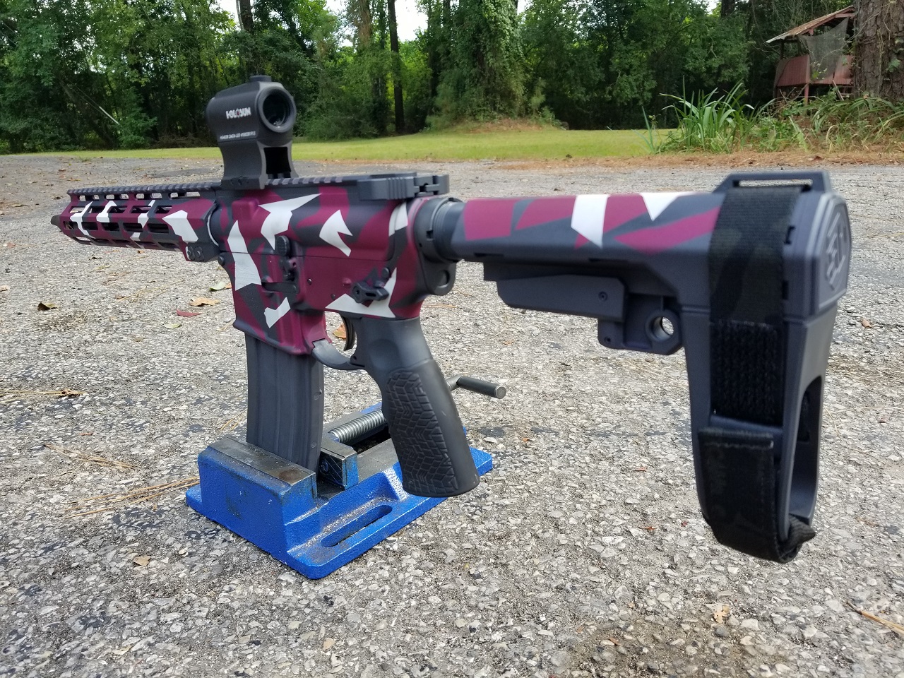Splinter Camo AR Cerakoted using Frost, Black Cherry and Sniper Grey ...