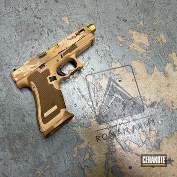 Custom Camo Glock 45 Cerakoted Using Noveske Tiger Eye Brown, A.i. Dark Earth And Fs Sabre Sand