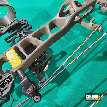 Mathews Compound Bow Cerakoted Using Electric Yellow, Magpul® O.d. Green And Flat Dark Earth