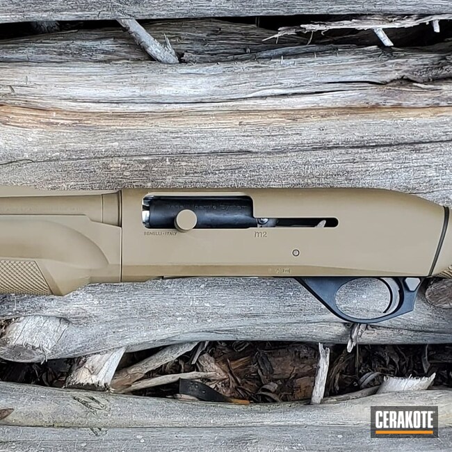 Benelli M2 Shotgun Cerakoted Using Glock® Fde And Micro Slick Dry Film Lubricant Coating (oven Cure)