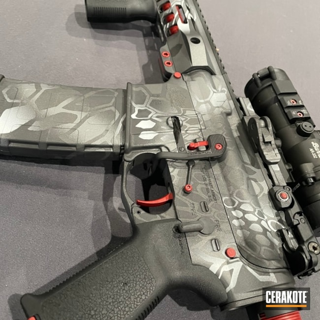 Kryptek Camo AR Build Cerakoted using Crimson, Frost and Tactical Grey ...