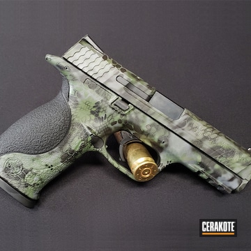 Kryptek Camo Smith & Wesson M&p Pistol Cerakoted Using Matte Ceramic Clear