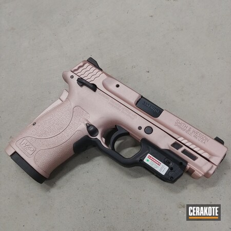 Powder Coating: ROSE GOLD H-327,9mm,Conceal Carry,Smith & Wesson,M&P Shield EZ,S.H.O.T,Pistol,Self Defense