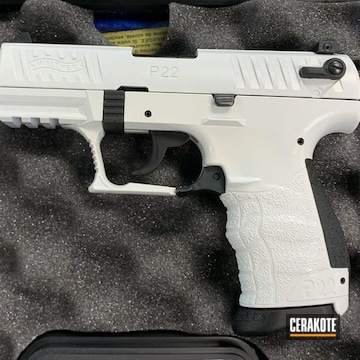 Walther P22 Pistol Cerakoted Using Stormtrooper White And Graphite Black