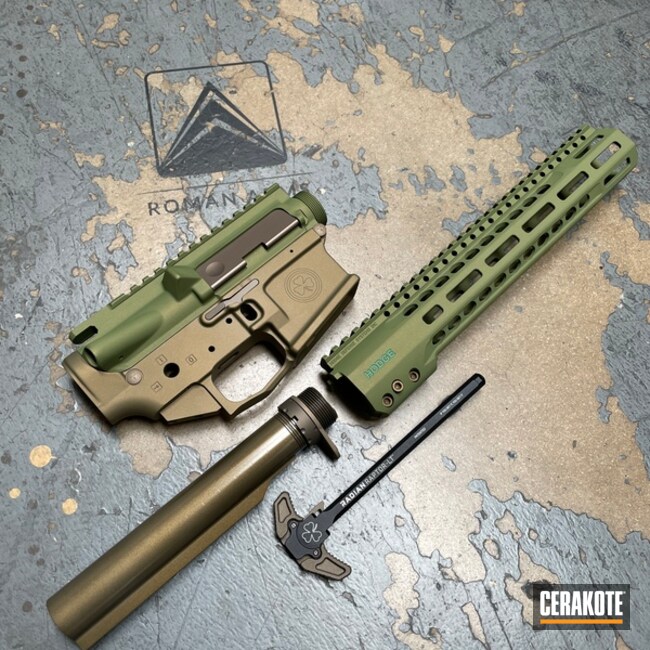 Ar Build Cerakoted Using Squatch Green, Titanium And Forest Green