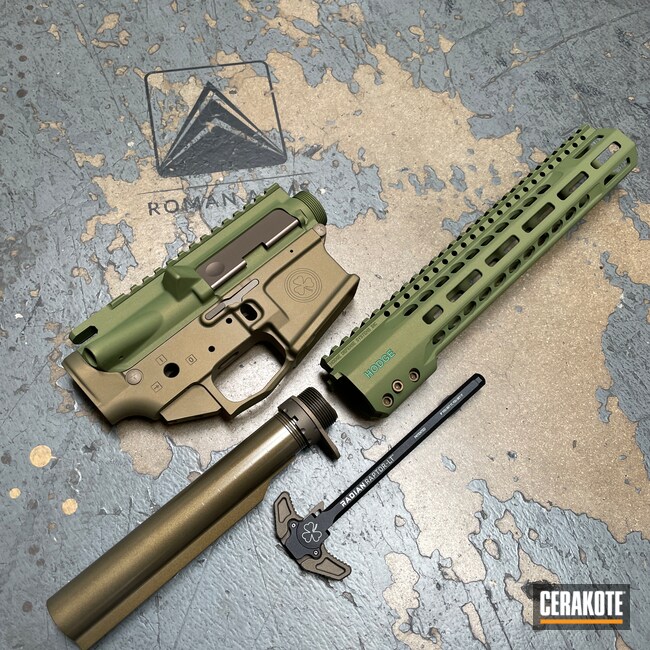 AR Build Cerakoted using SQUATCH Green, Titanium and Forest Green