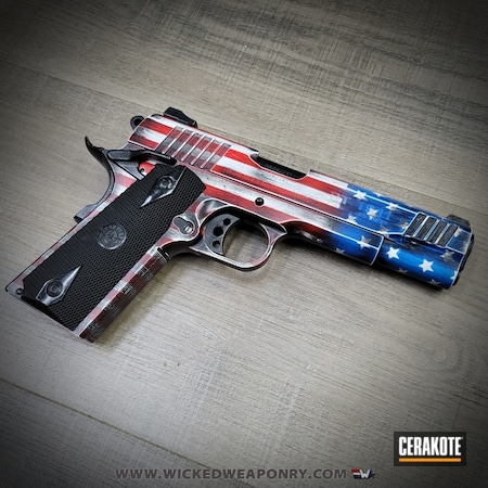 Powder Coating: Graphite Black H-146,Distressed,NRA Blue H-171,1911,S.H.O.T,Stormtrooper White H-297,USMC Red H-167,Wicked Weaponry,American Flag,Taurus,Wickedworn,Distressed American Flag