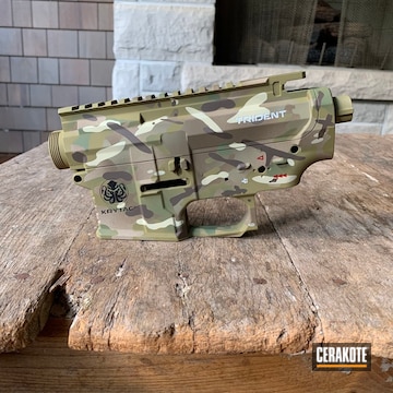Custom Camo Ar Lower And Upper Cerakoted Using Desert Sand, Chocolate Brown And Benelli® Sand