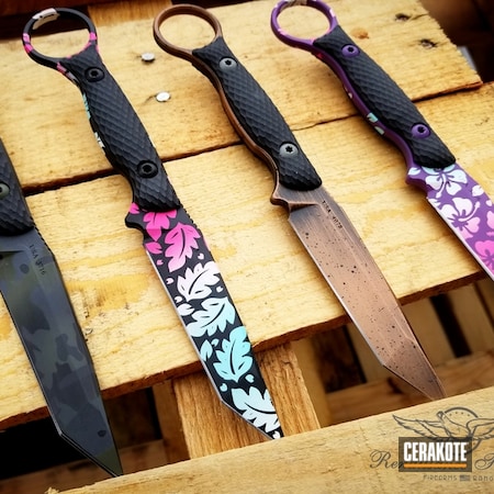 Powder Coating: Knives,Snow White H-136,COPPER H-347,S.H.O.T,Fixed-Blade Knife,Robin's Egg Blue H-175,Hawaiian,Flowers,Prison Pink H-141