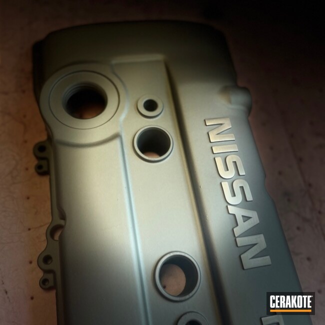 Nissan Valve Cover Cerakoted Using Titanium