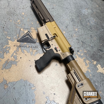 Ar Cerakoted Using Midnight Bronze, M17 Coyote Tan And 20150
