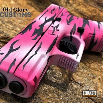 Glock 30 Cerakoted Using Snow White, Prison Pink And Cobalt
