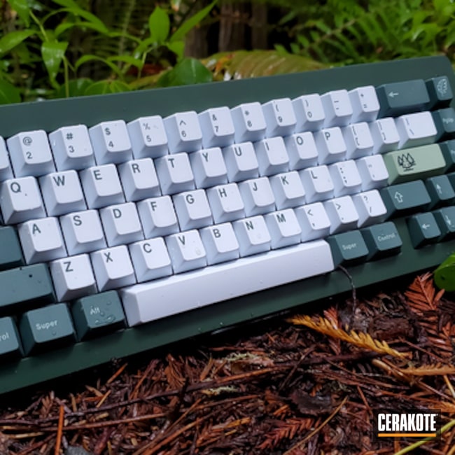 Mechanical Keyboard Cerakoted Using Highland Green