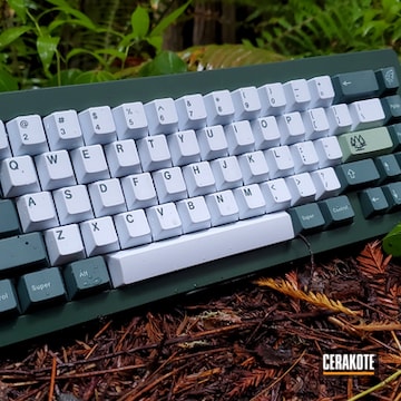 Mechanical Keyboard Cerakoted Using Highland Green