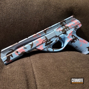 Beretta Neos Cerakoted Using Blue Raspberry, Pink Sherbet And Carbon Grey