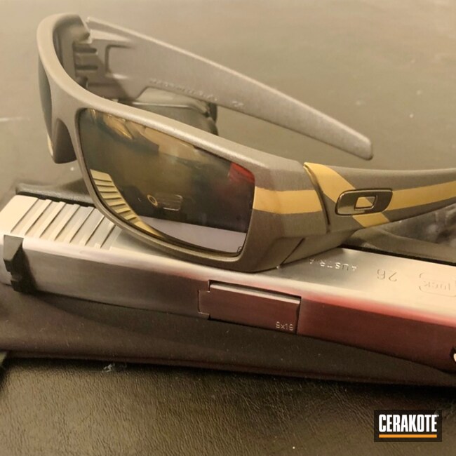 Oakley Sunglasses Cerakoted Using Stainless, Graphite Black And Burnt Bronze