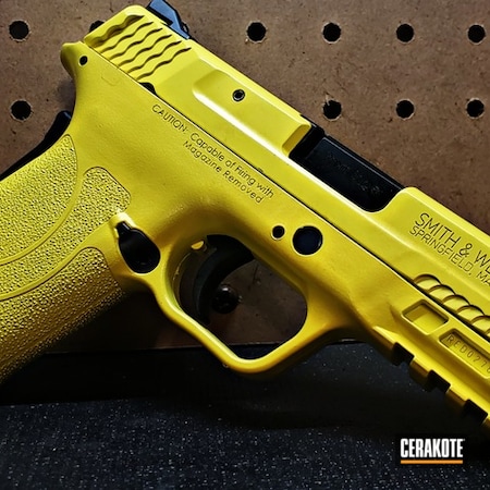 Powder Coating: 9mm,Smith & Wesson,M&P Shield EZ,M&P Shield,S.H.O.T,Pistol,EDC,Lemon Zest H-354,ez,Handgun