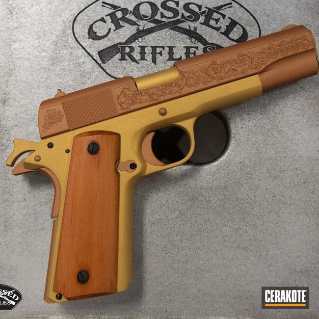 1911 Cerakoted Using Copper And Gold