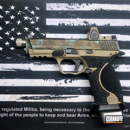 Powder Coating: Smith & Wesson,S.H.O.T,Pistol,M&P40,Armor Black H-190,Robin's Egg Blue H-175,.40,Burnt Bronze H-148