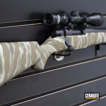 Bolt Action Rifle Cerakoted Using Patriot Brown, Light Sand And Magpul® O.d. Green