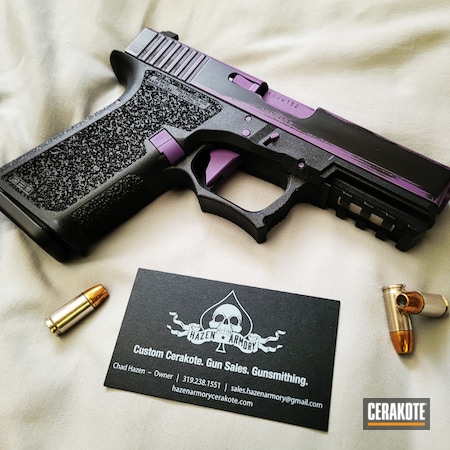 Powder Coating: 9mm,Graphite Black H-146,Glock,S.H.O.T,P80,Bright Purple H-217