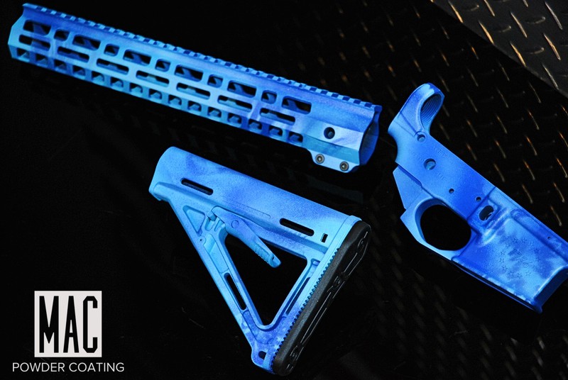 AR Builders Set Cerakoted using Periwinkle and Robin's Egg Blue