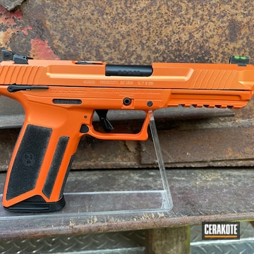 Ruger Pistol Cerakoted Using Hunter Orange And Hunter Orange