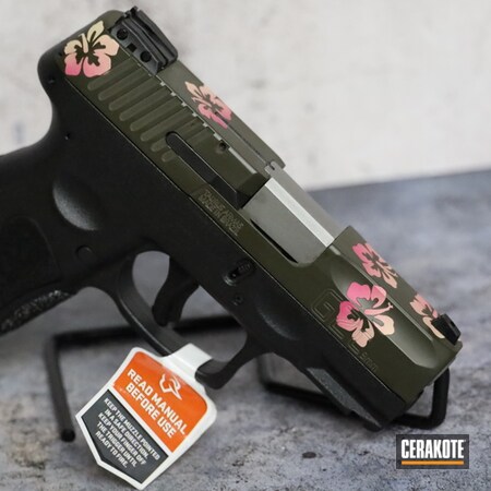 Powder Coating: Slide,9mm,S.H.O.T,SIG™ PINK H-224,Pistol,MAGPUL® O.D. GREEN H-232,Taurus,Handgun,Flowers,Light Sand H-142,G2C,Pistol Slide