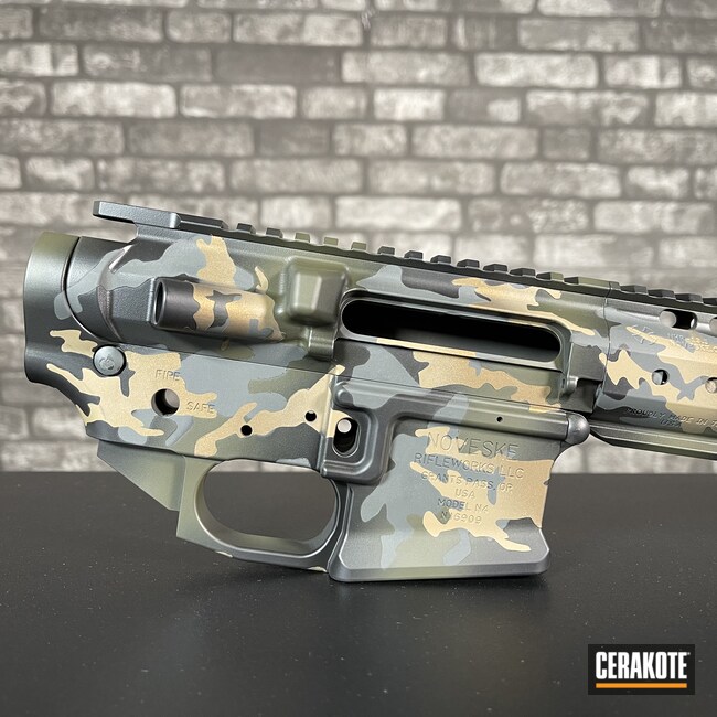 Custom Camo AR Builders Set Cerakoted using Sig™ Dark Grey, Coyote Tan ...