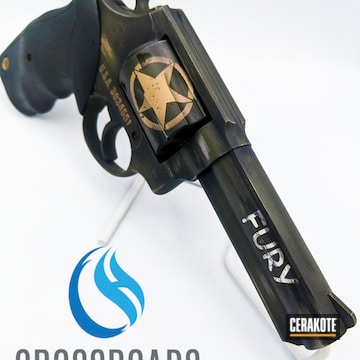 Taurus Revolver Cerakoted Using Desert Sand, Stormtrooper White And Graphite Black