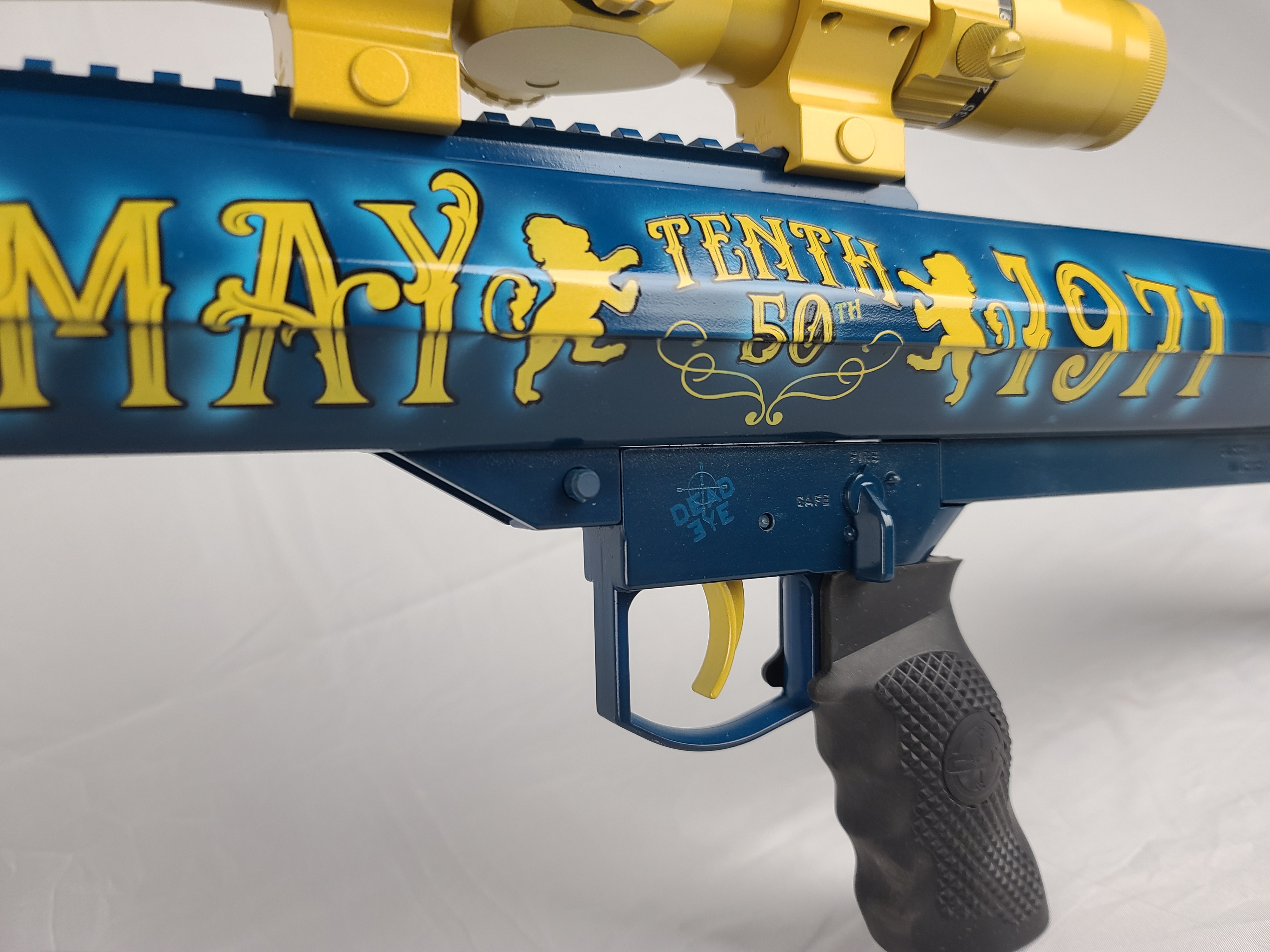 Custom Barrett Rifle Cerakoted using Bright White, USMC Red and Sky ...