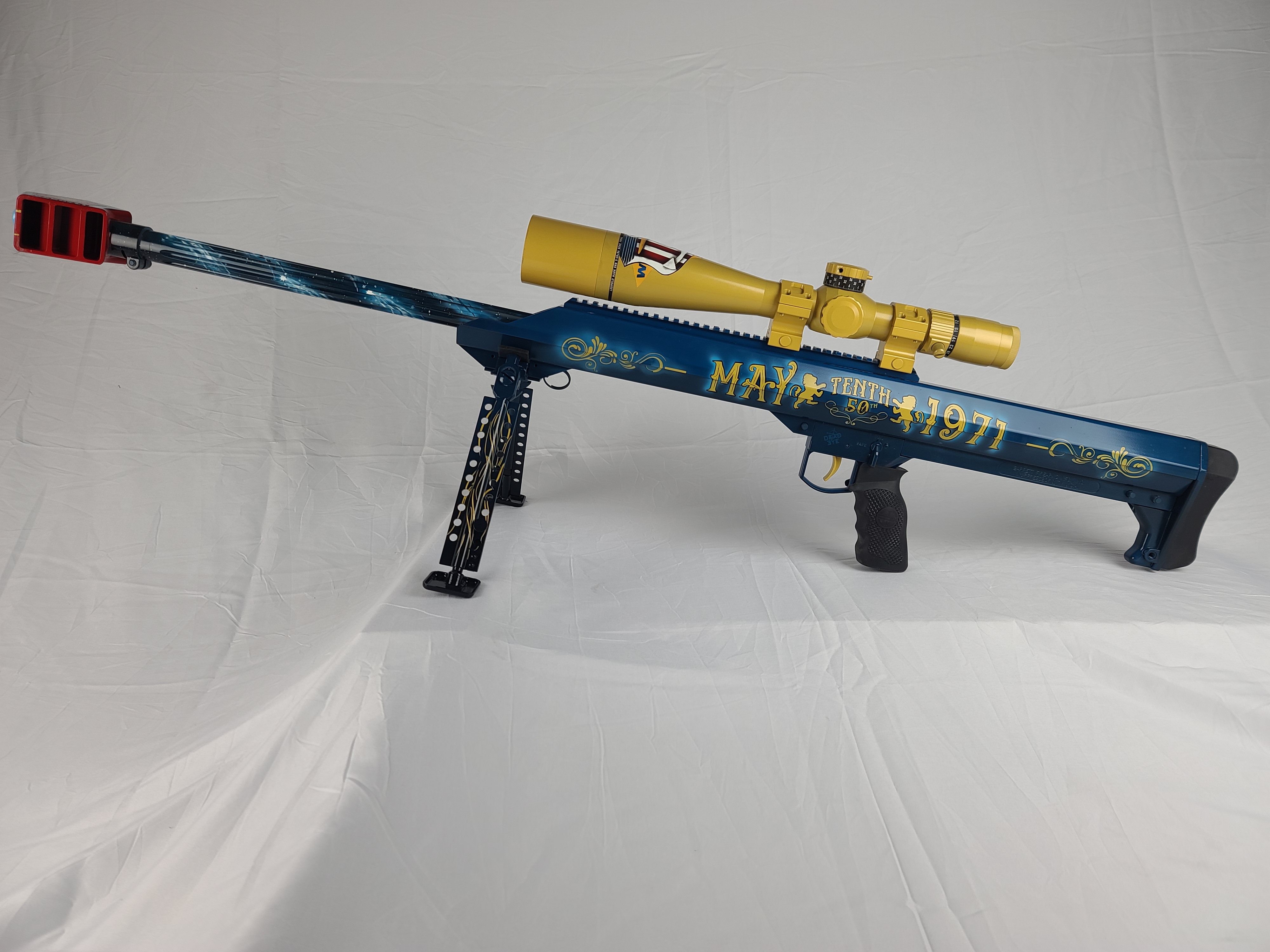 Custom Barrett Rifle Cerakoted using Bright White, USMC Red and Sky ...