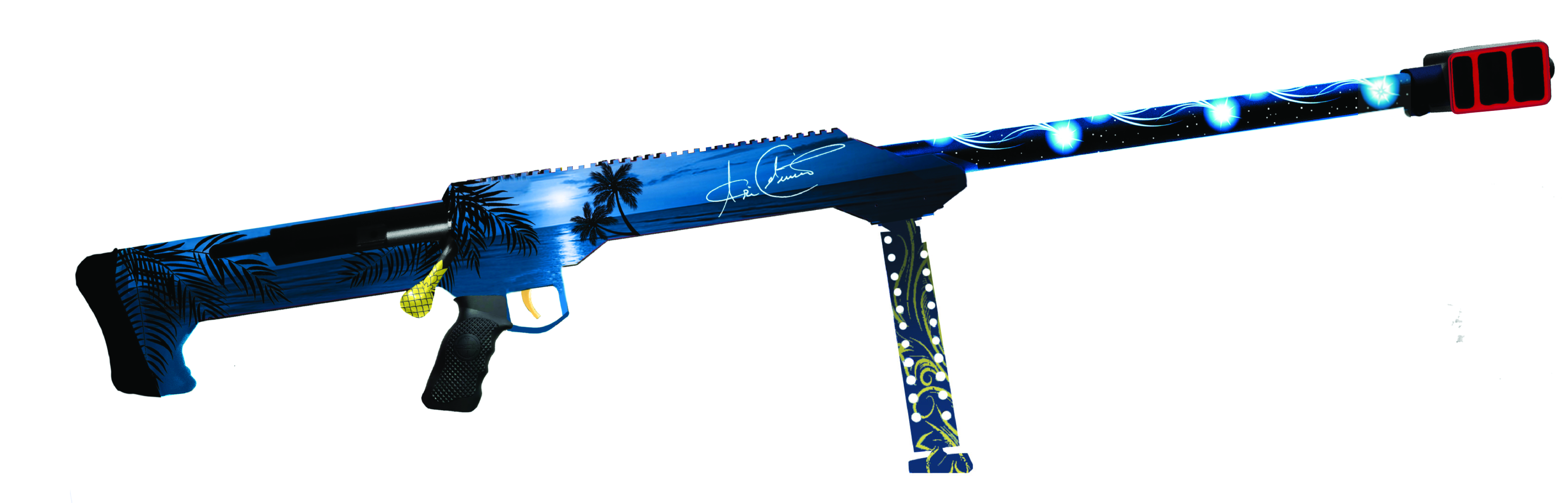 Custom Barrett Rifle Cerakoted using Bright White, USMC Red and Sky ...