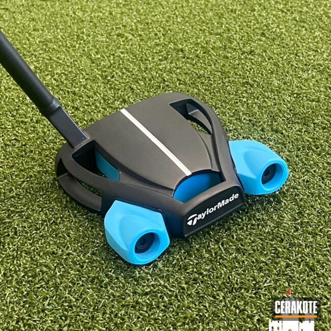 Taylor Made Putter Cerakoted Using Blue Raspberry And Graphite Black